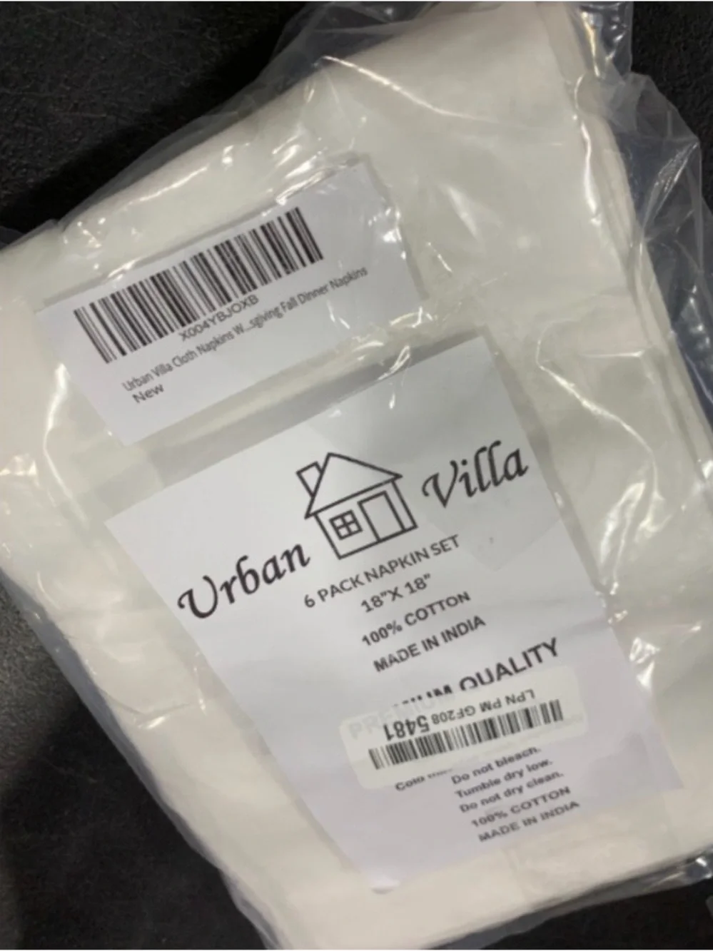 White Dinner Napkins Cloth 100% Cotton 18x18” (6-pack)